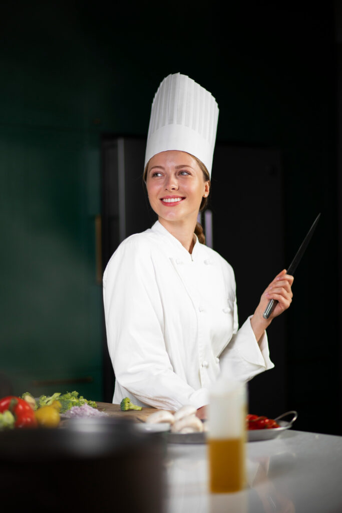 Mulher cheff restaurante